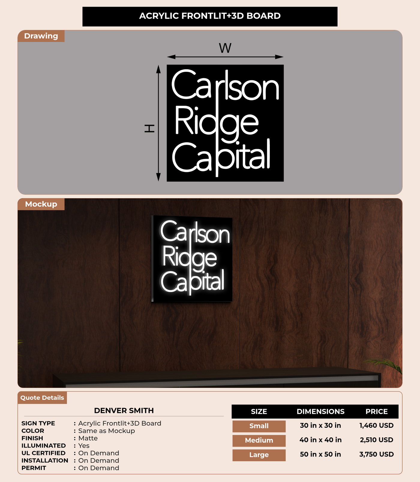CUSTOM MOCKUP SIGN FOR Denver Smith