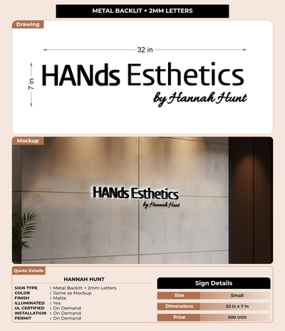 CUSTOM MOCKUP SIGN FOR Hannah Hunt