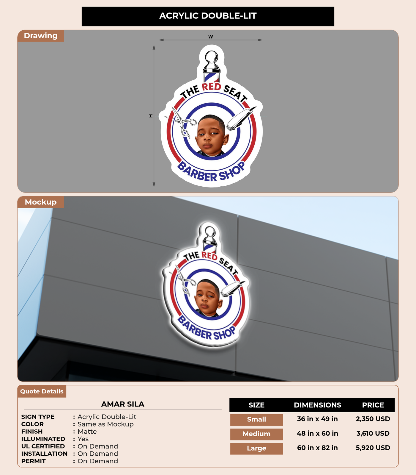 CUSTOM MOCKUP SIGN FOR Amar Sila