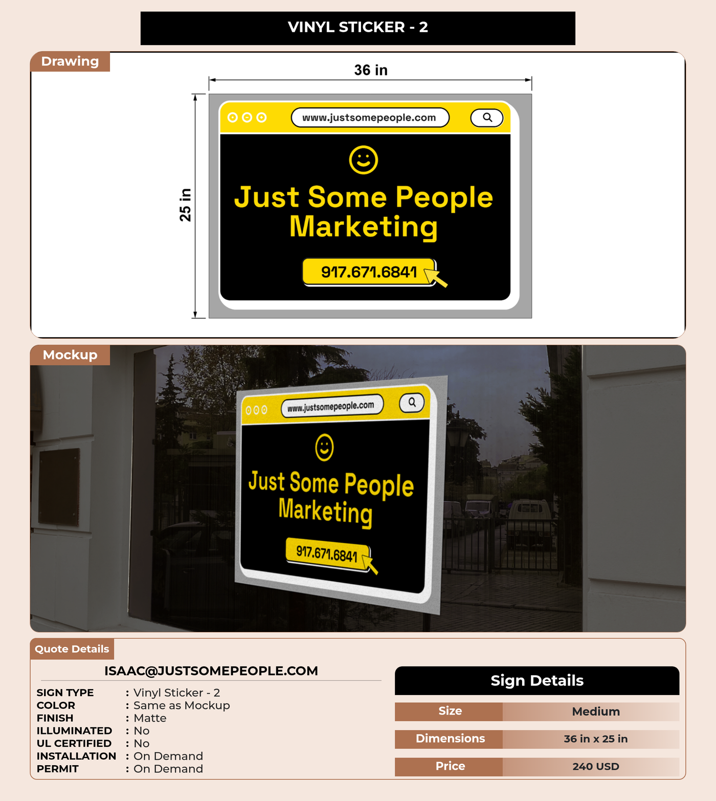 CUSTOM MOCKUP SIGN FOR isaac@justsomepeople.com
