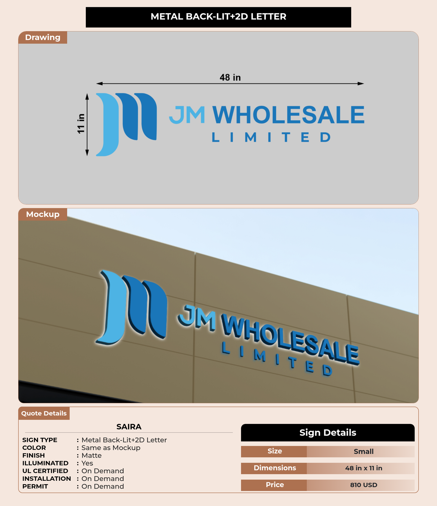 CUSTOM MOCKUP SIGN FOR Saira