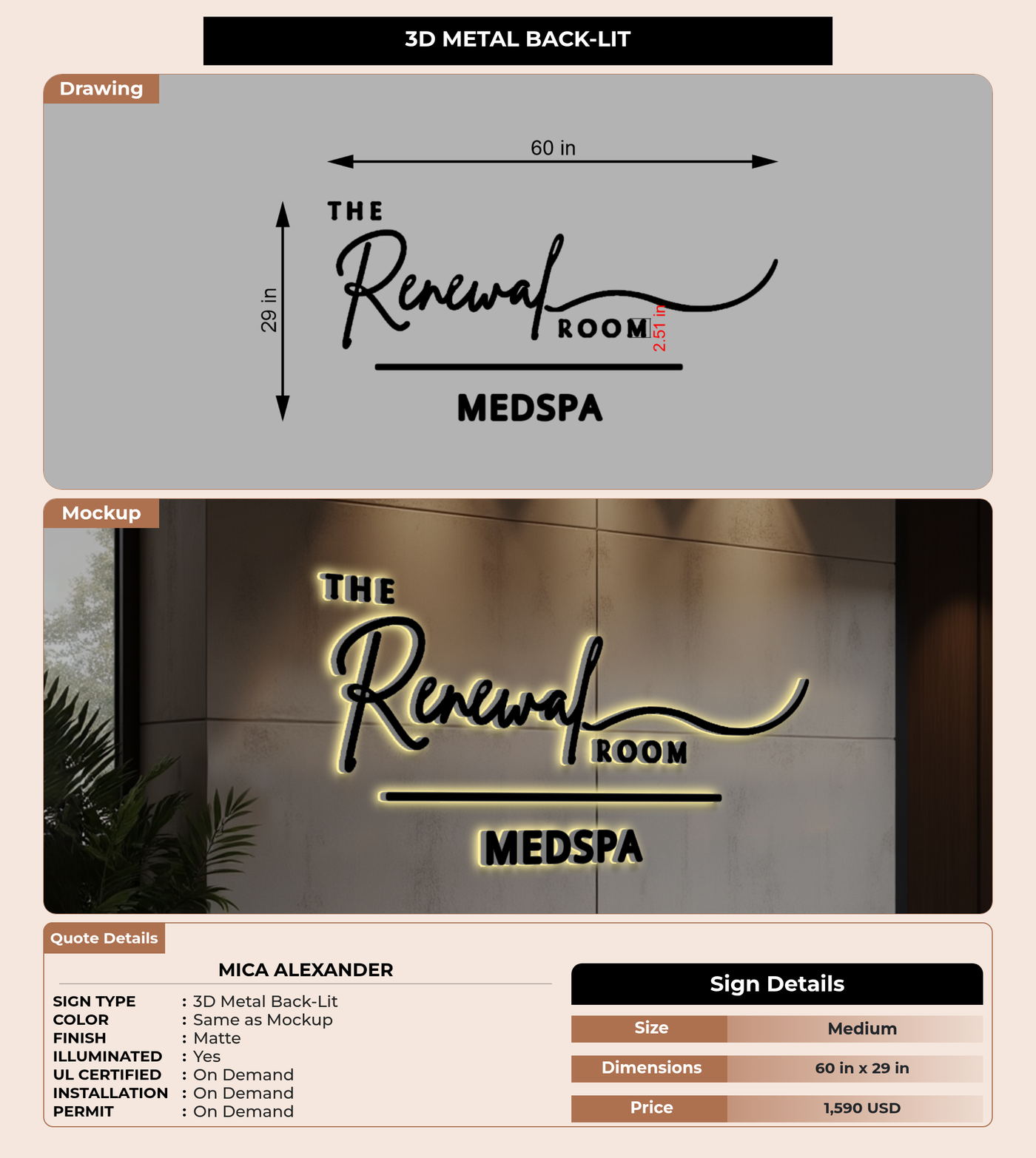 CUSTOM MOCKUP SIGN FOR Mica Alexander