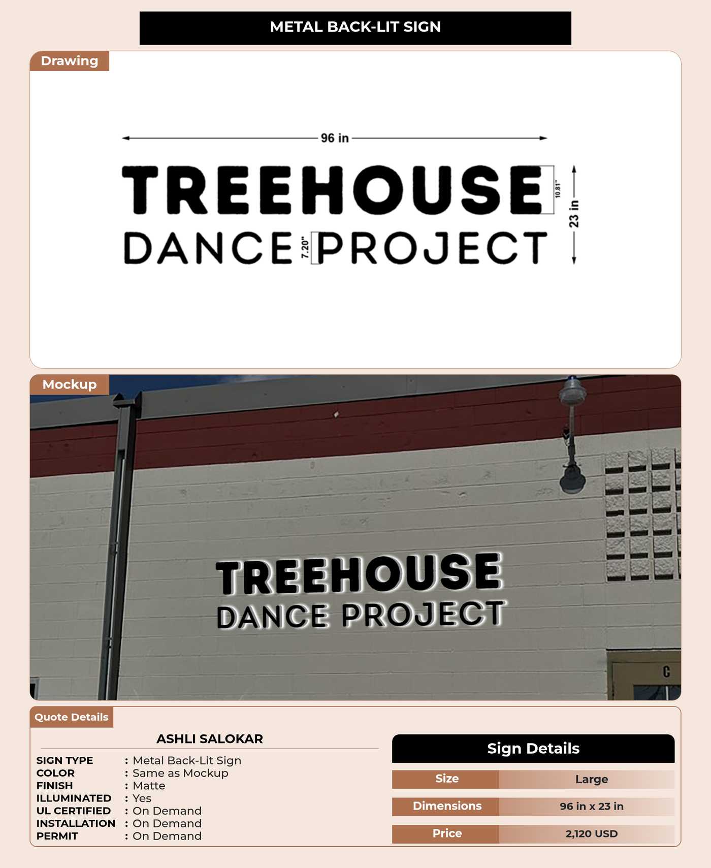 CUSTOM MOCKUP SIGN FOR Ashli Salokar
