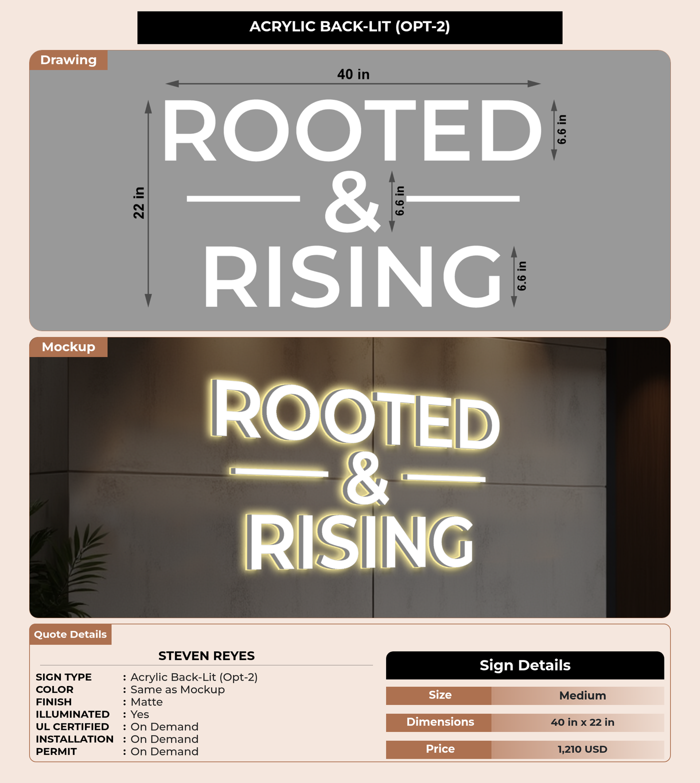 CUSTOM MOCKUP SIGN FOR Steven Reyes