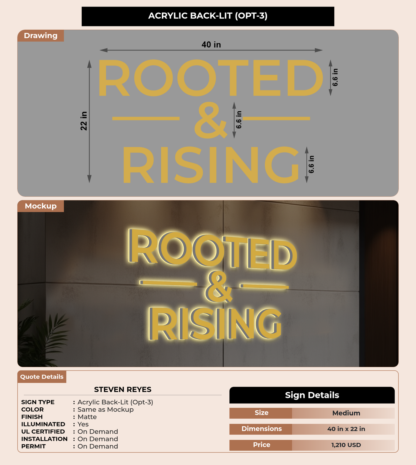 CUSTOM MOCKUP SIGN FOR Steven Reyes