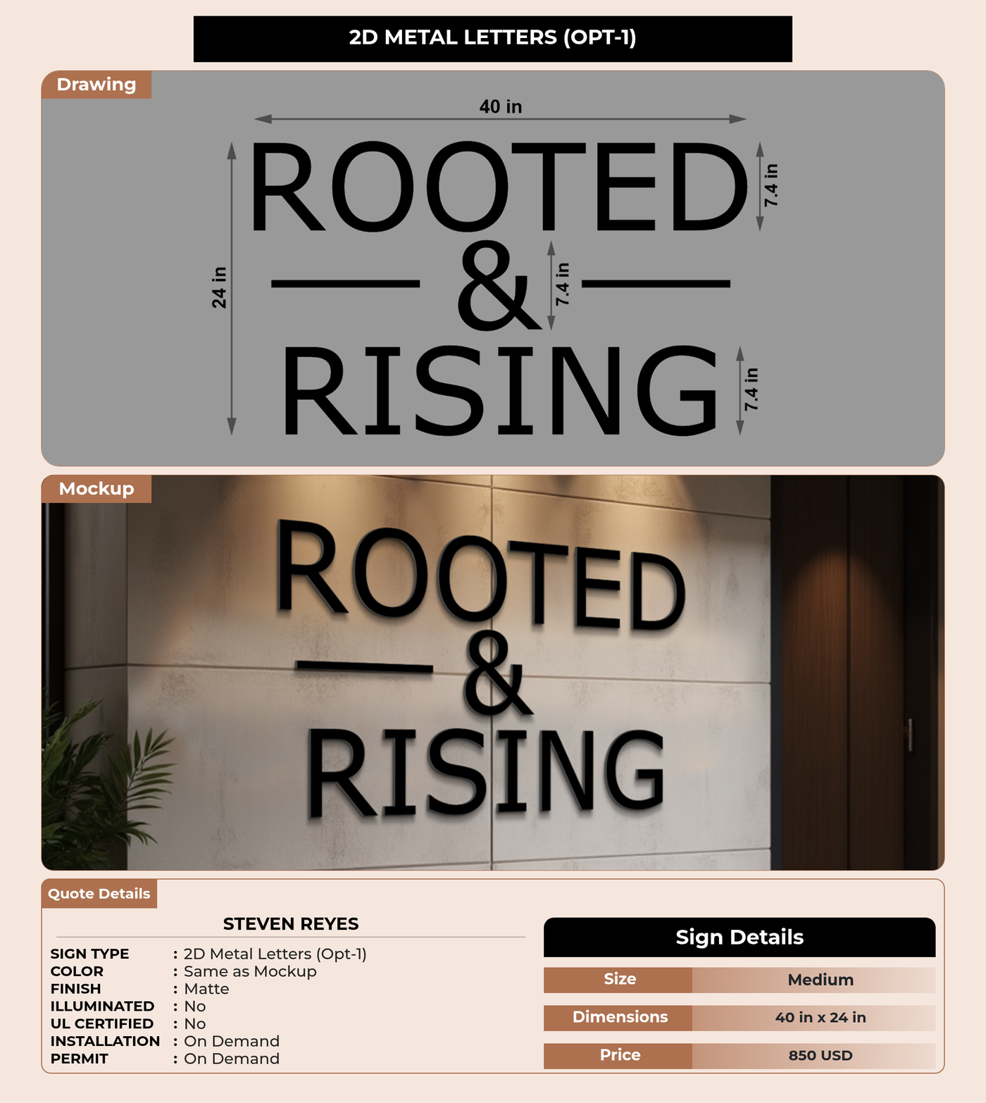 CUSTOM MOCKUP SIGN FOR Steven Reyes