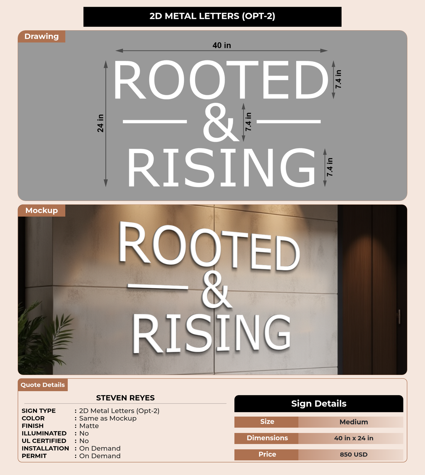 CUSTOM MOCKUP SIGN FOR Steven Reyes