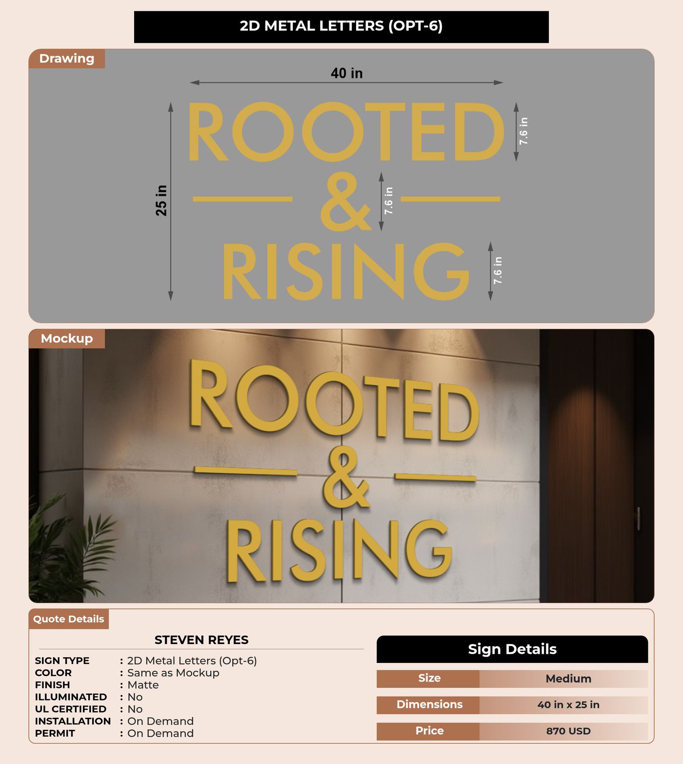 CUSTOM MOCKUP SIGN FOR Steven Reyes