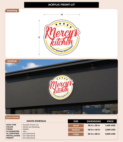CUSTOM MOCKUP SIGN FOR Mavis Kimeisua