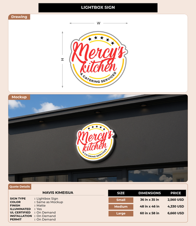CUSTOM MOCKUP SIGN FOR Mavis Kimeisua