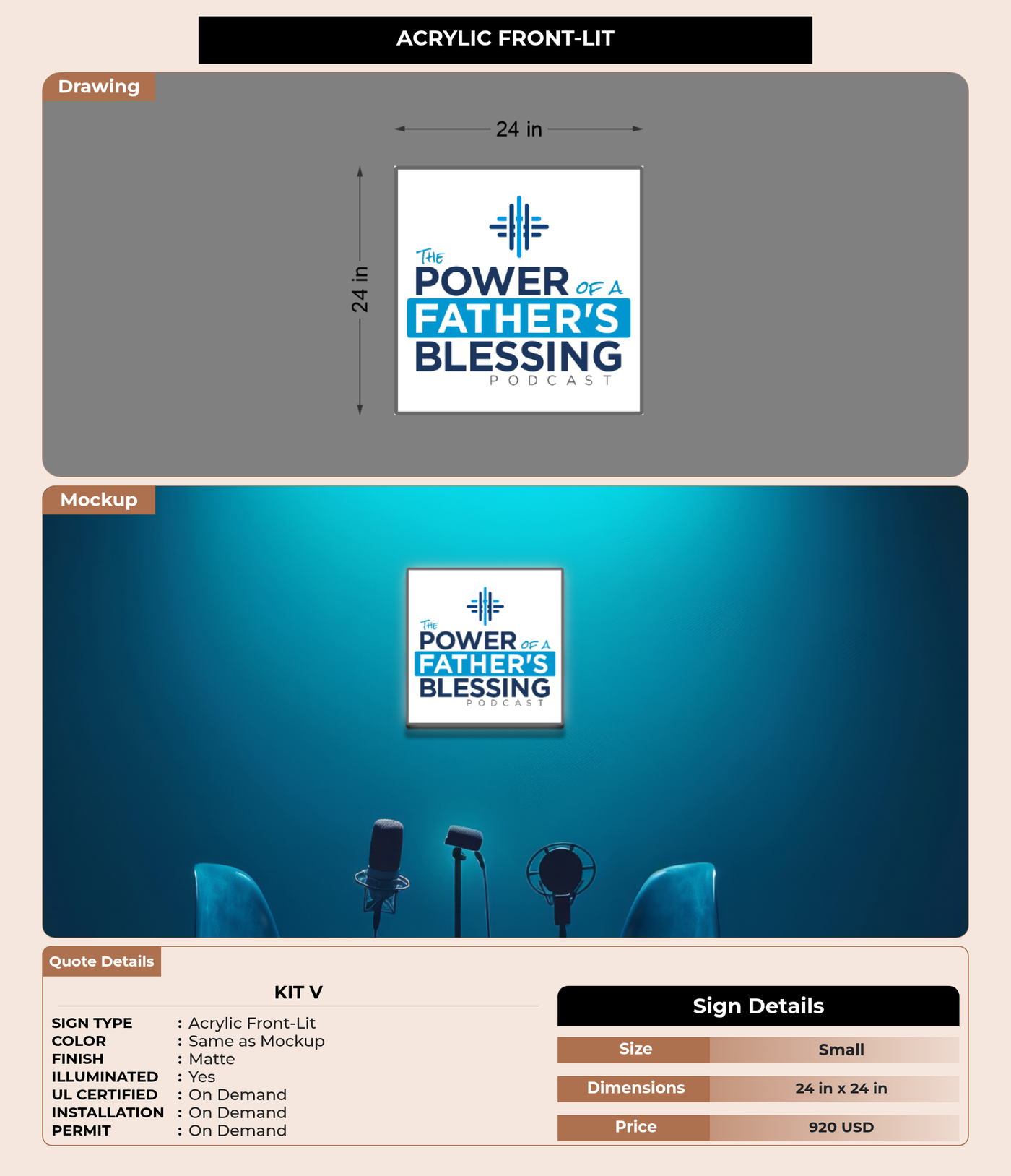 CUSTOM MOCKUP SIGN FOR Kit V