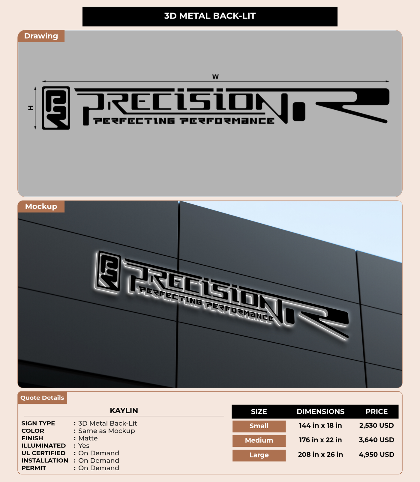 CUSTOM MOCKUP SIGN FOR Kaylin