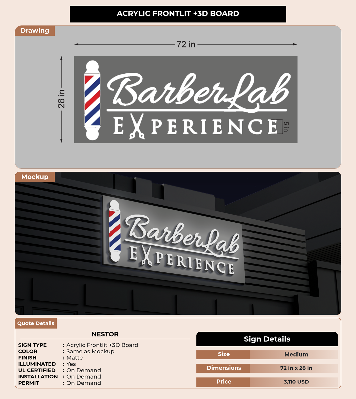 CUSTOM MOCKUP SIGN FOR Nestor