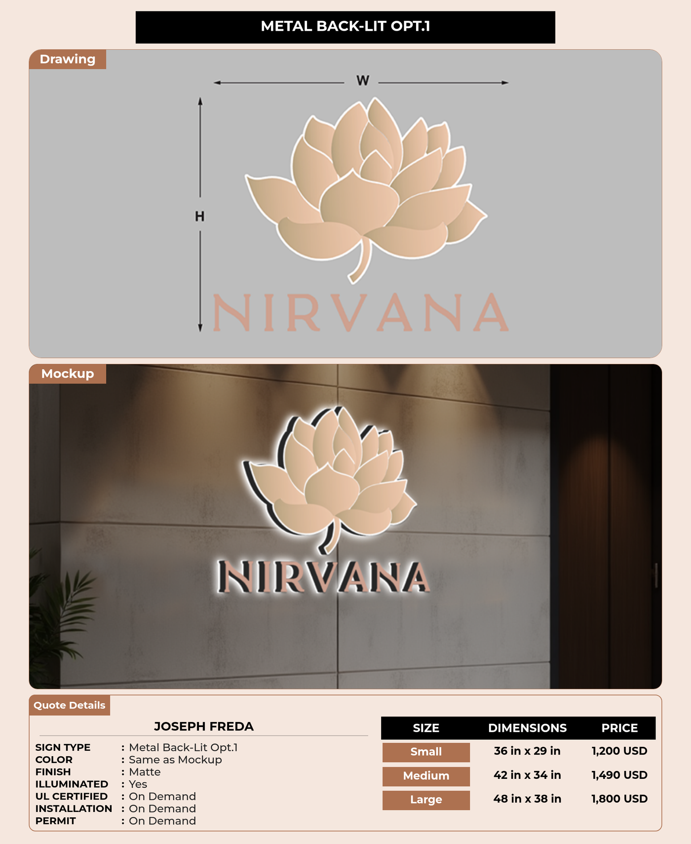 CUSTOM MOCKUP SIGN FOR Joseph Freda
