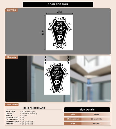 CUSTOM MOCKUP SIGN FOR Gino Finocchiaro