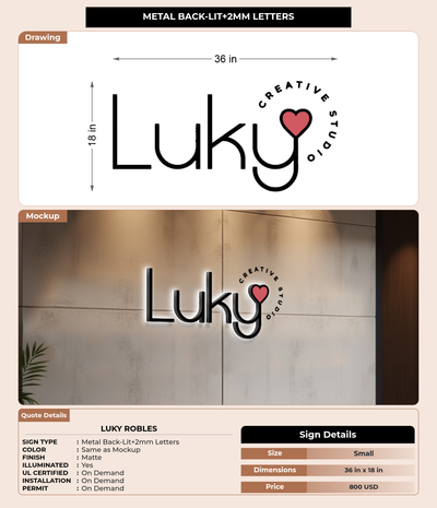 CUSTOM MOCKUP SIGN FOR Luky Robles
