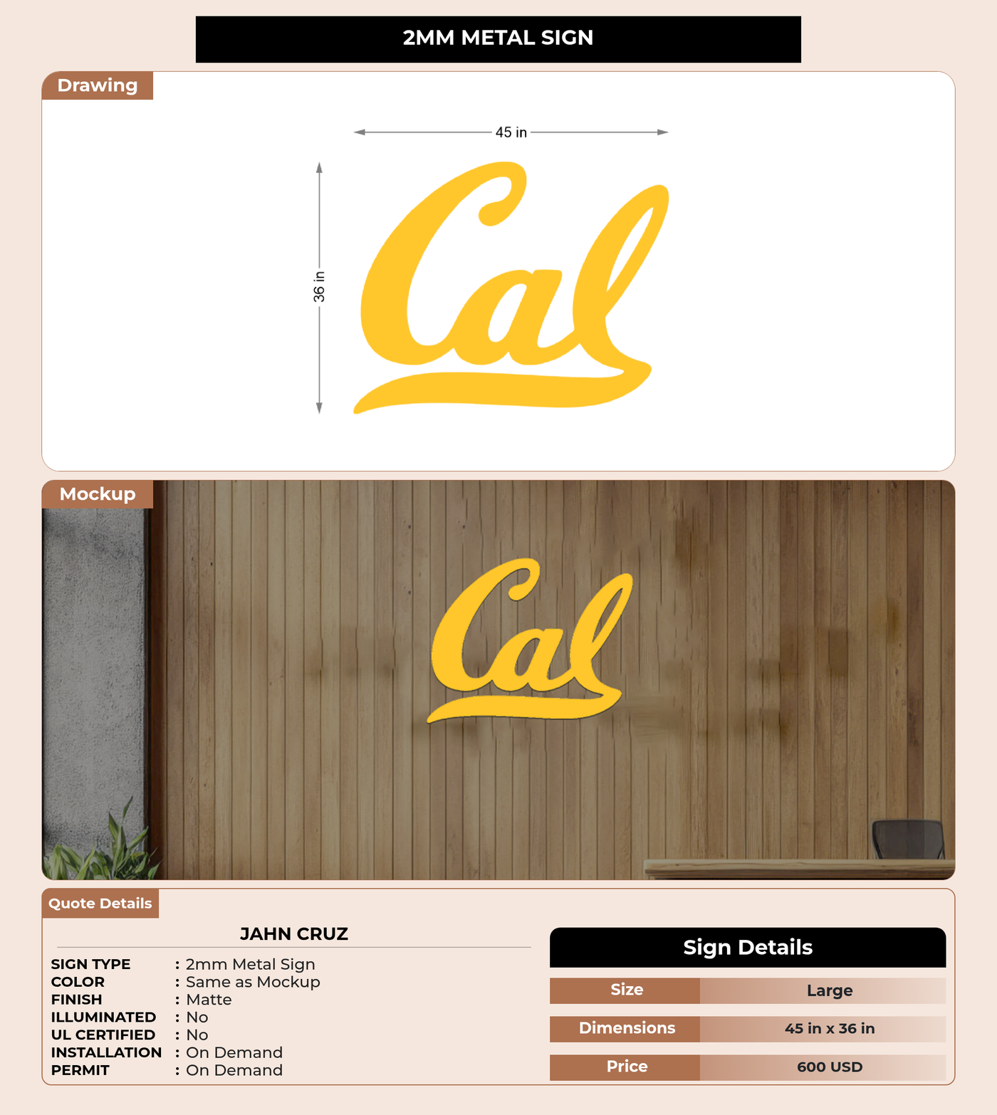 CUSTOM MOCKUP SIGN FOR Jahn Cruz