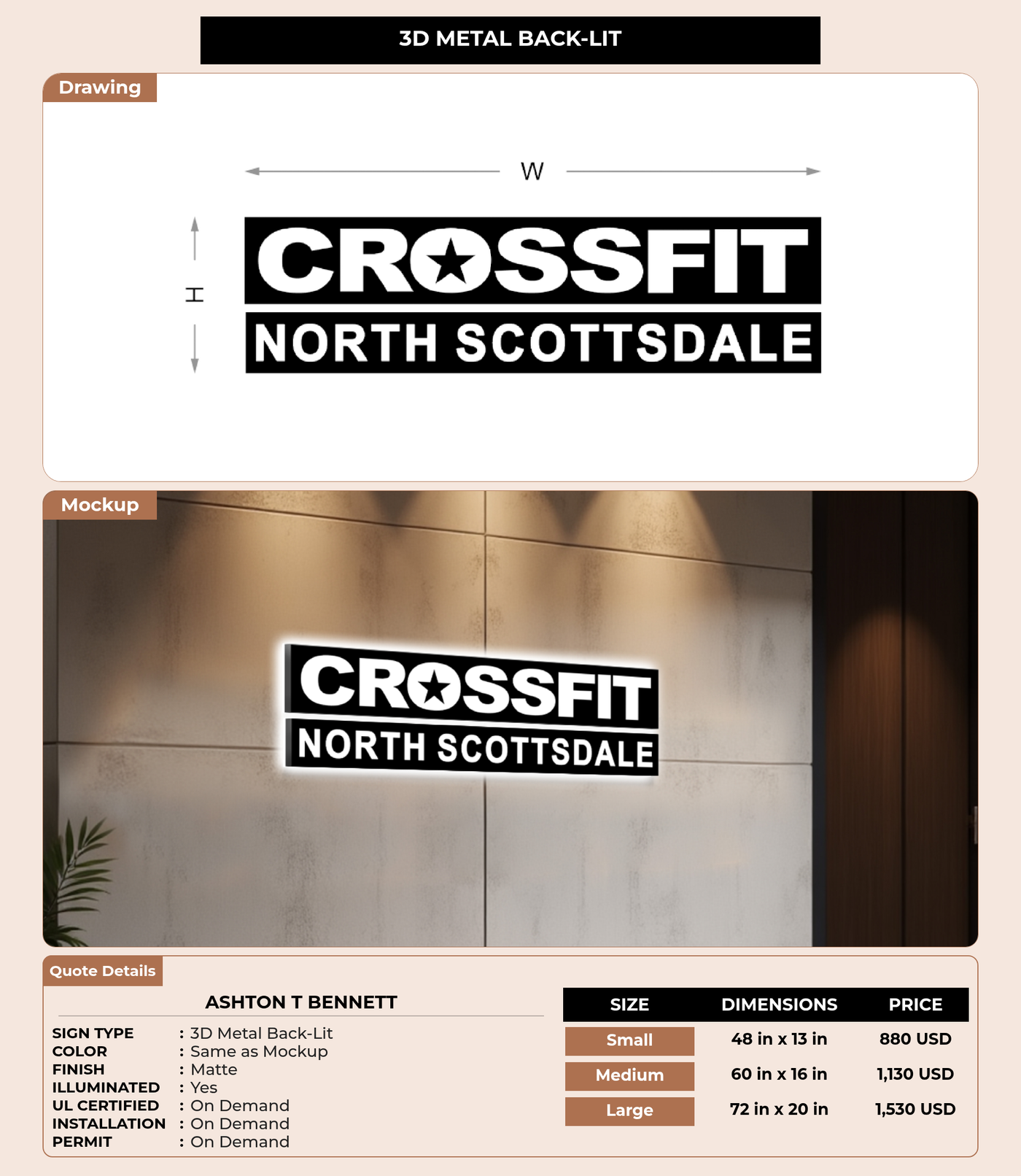 CUSTOM MOCKUP SIGN FOR Ashton T Bennett