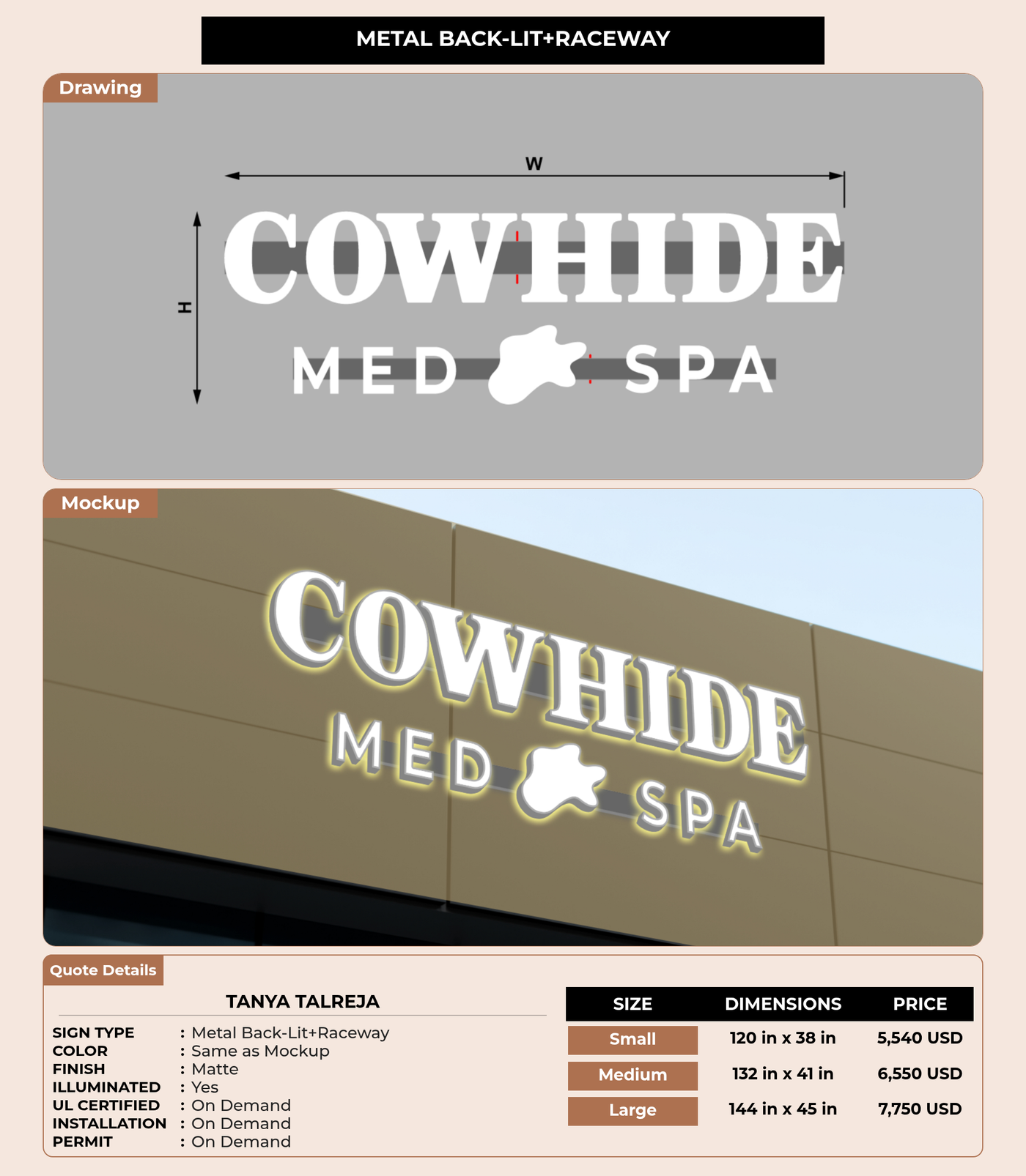 CUSTOM MOCKUP SIGN FOR Tanya Talreja