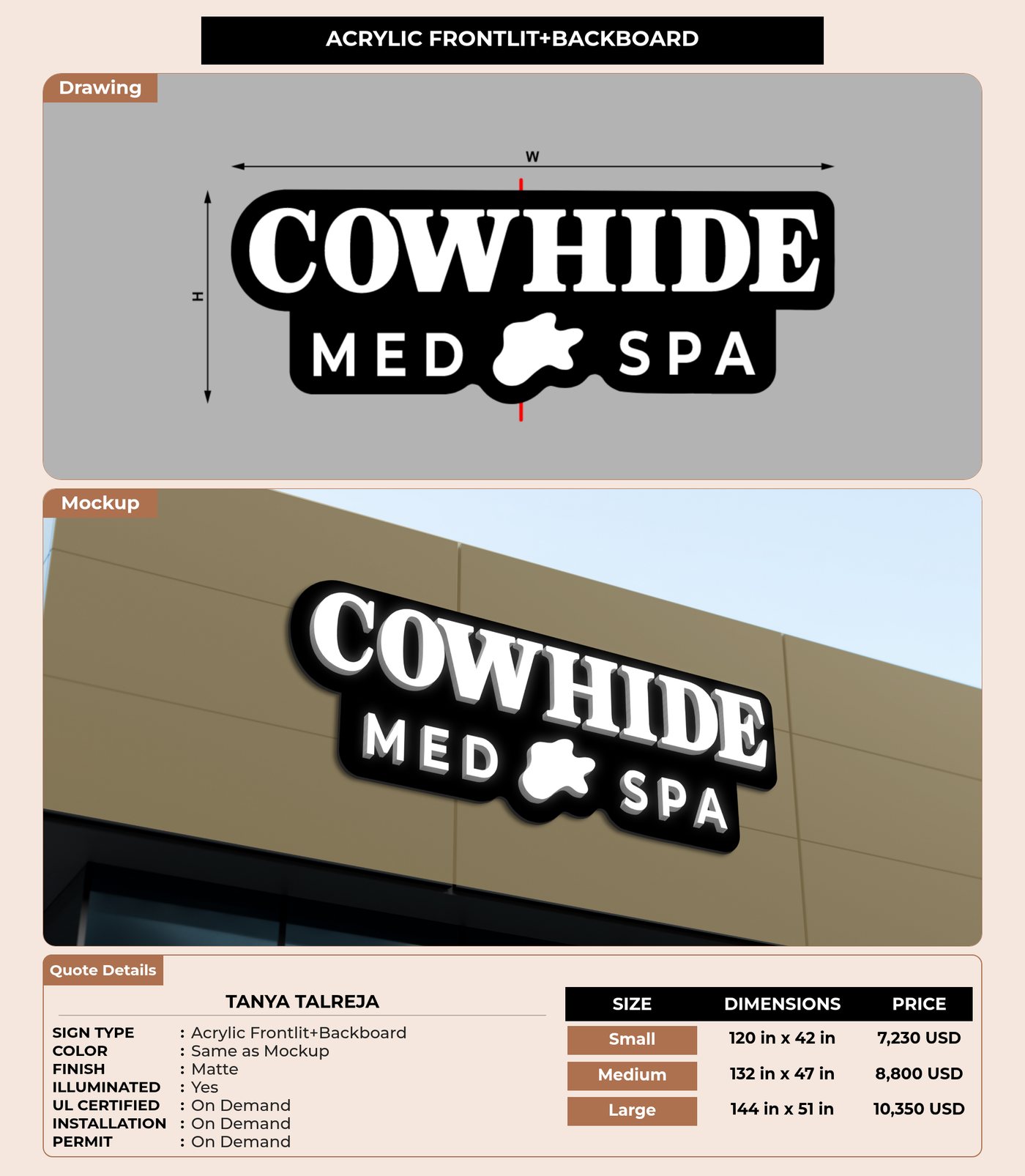 CUSTOM MOCKUP SIGN FOR Tanya Talreja