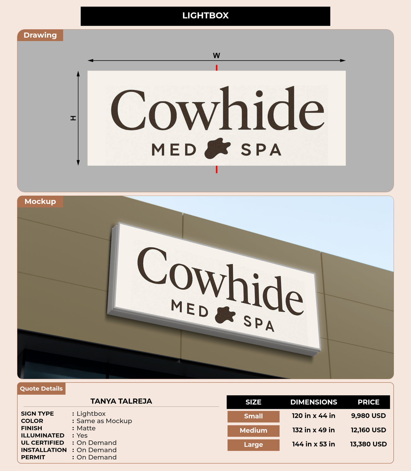 CUSTOM MOCKUP SIGN FOR Tanya Talreja