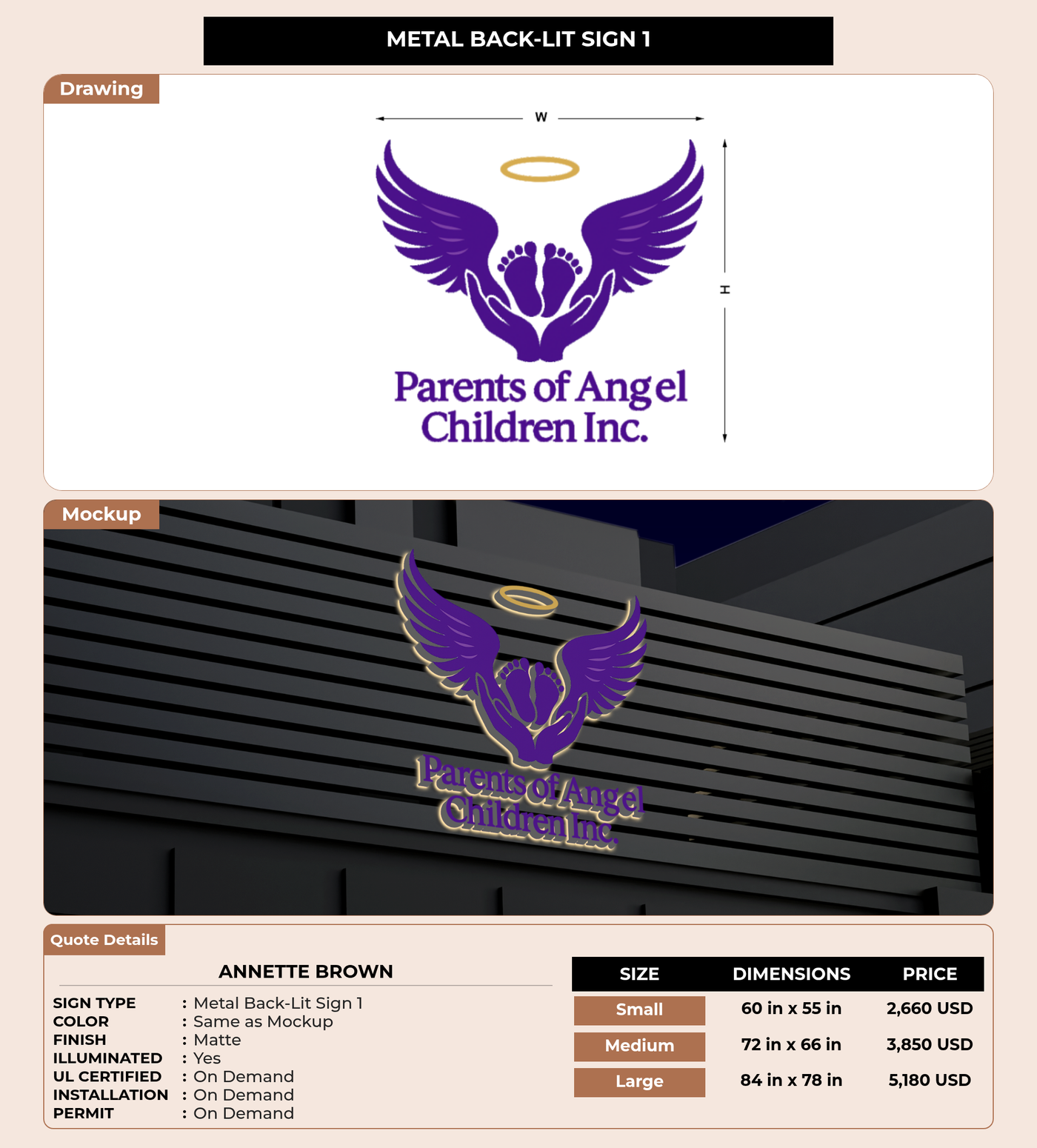 CUSTOM MOCKUP SIGN FOR Annette Brown