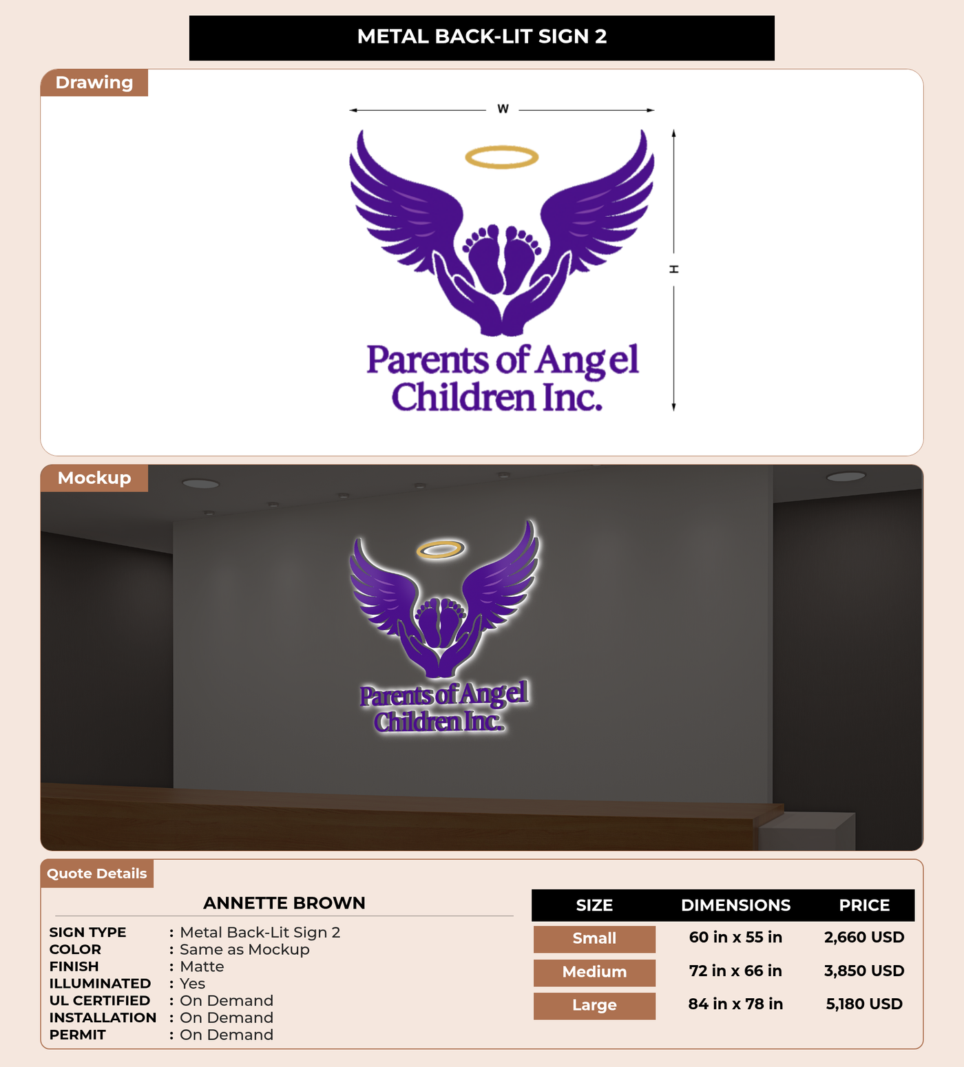 CUSTOM MOCKUP SIGN FOR Annette Brown