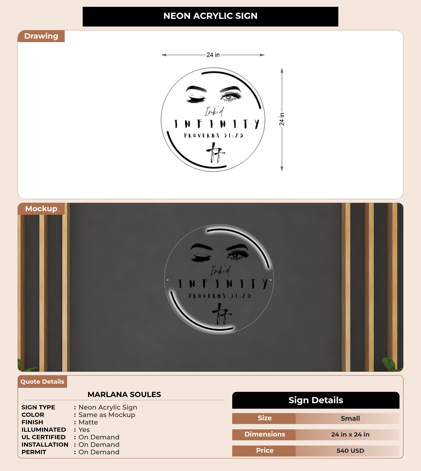 CUSTOM MOCKUP SIGN FOR Marlana Soules