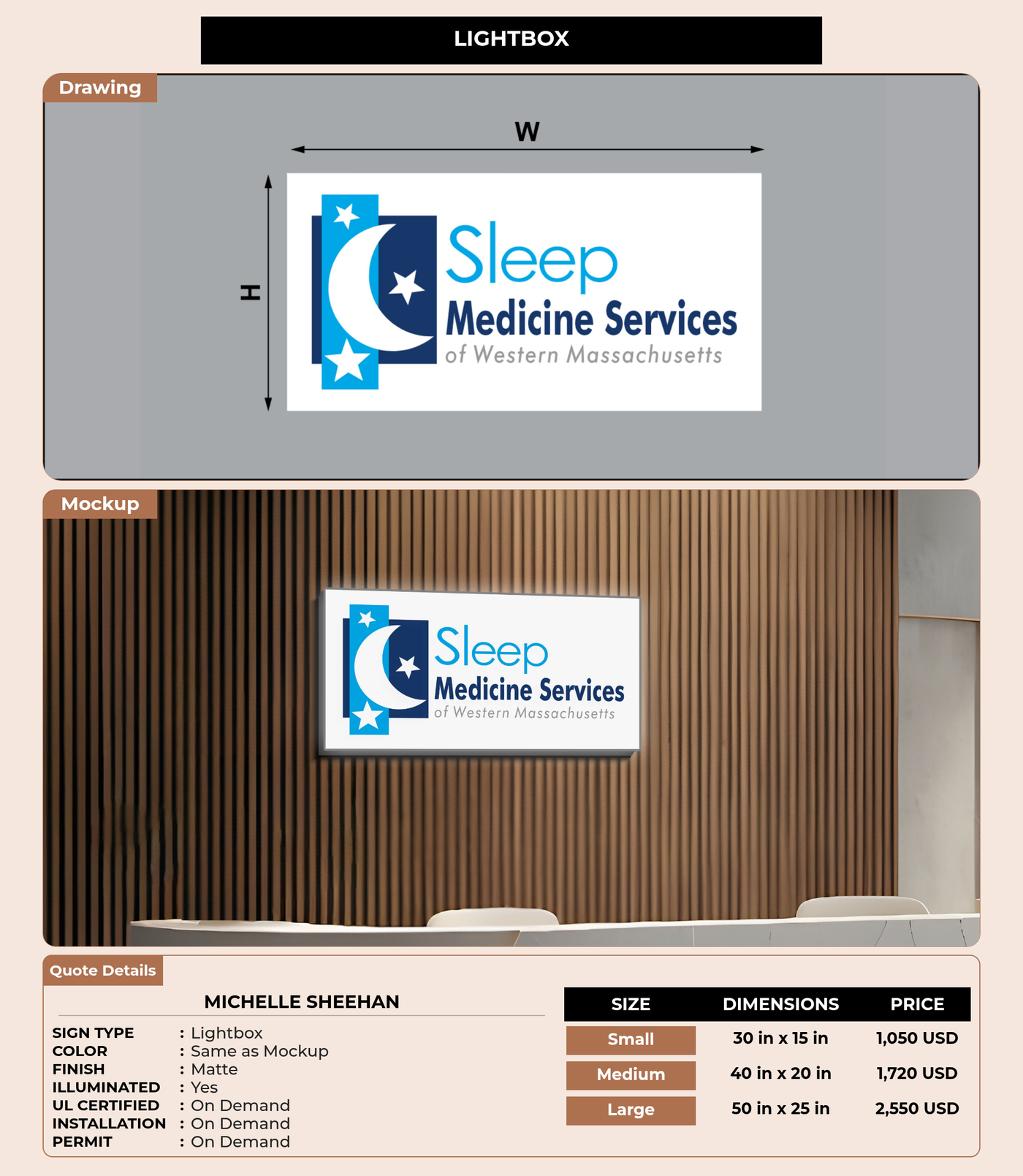 CUSTOM MOCKUP SIGN FOR Michelle Sheehan