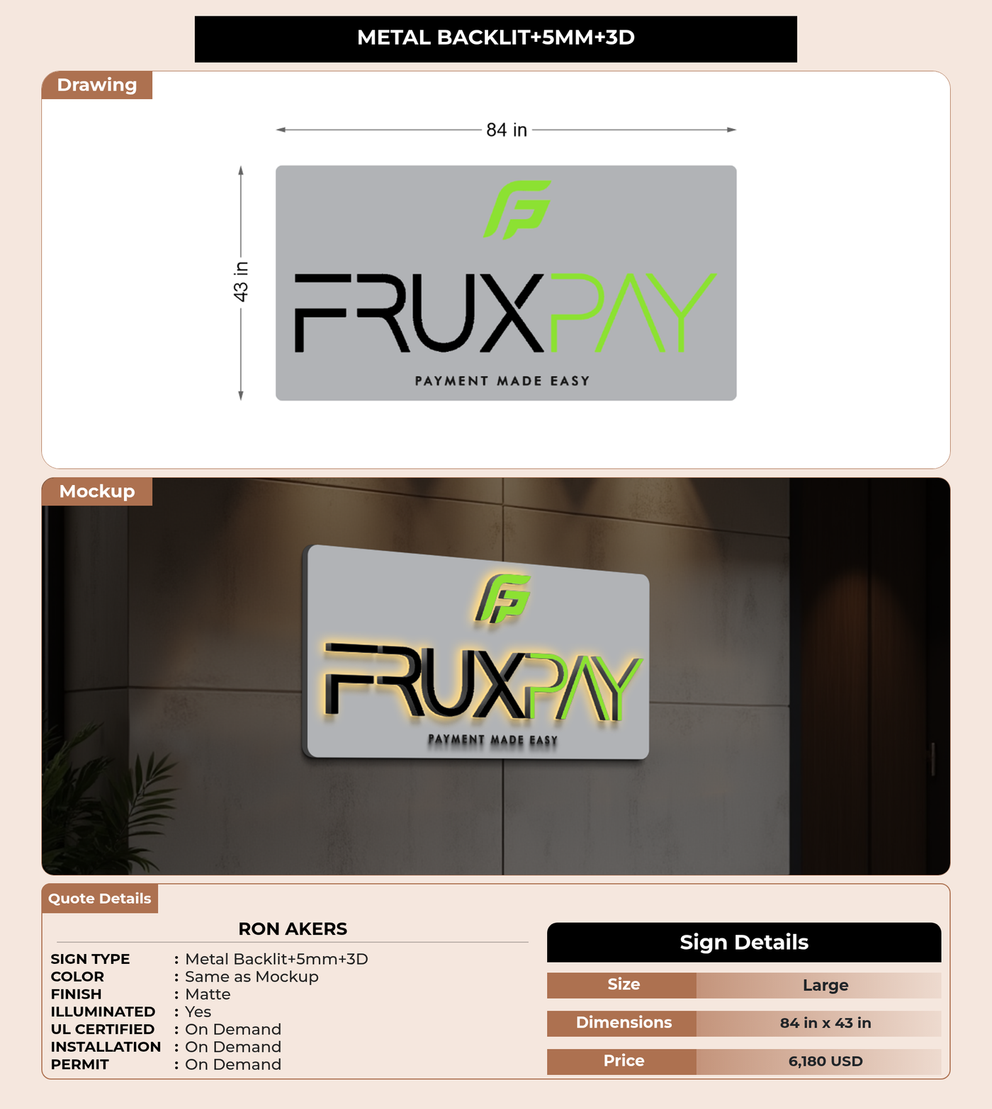 CUSTOM MOCKUP SIGN FOR Ron Akers