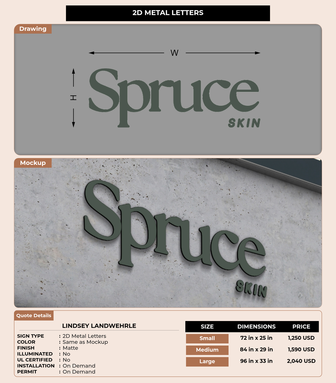 CUSTOM MOCKUP SIGN FOR Lindsey Landwehrle