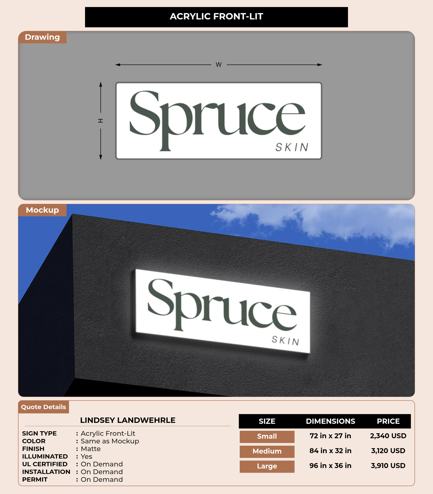 CUSTOM MOCKUP SIGN FOR Lindsey Landwehrle