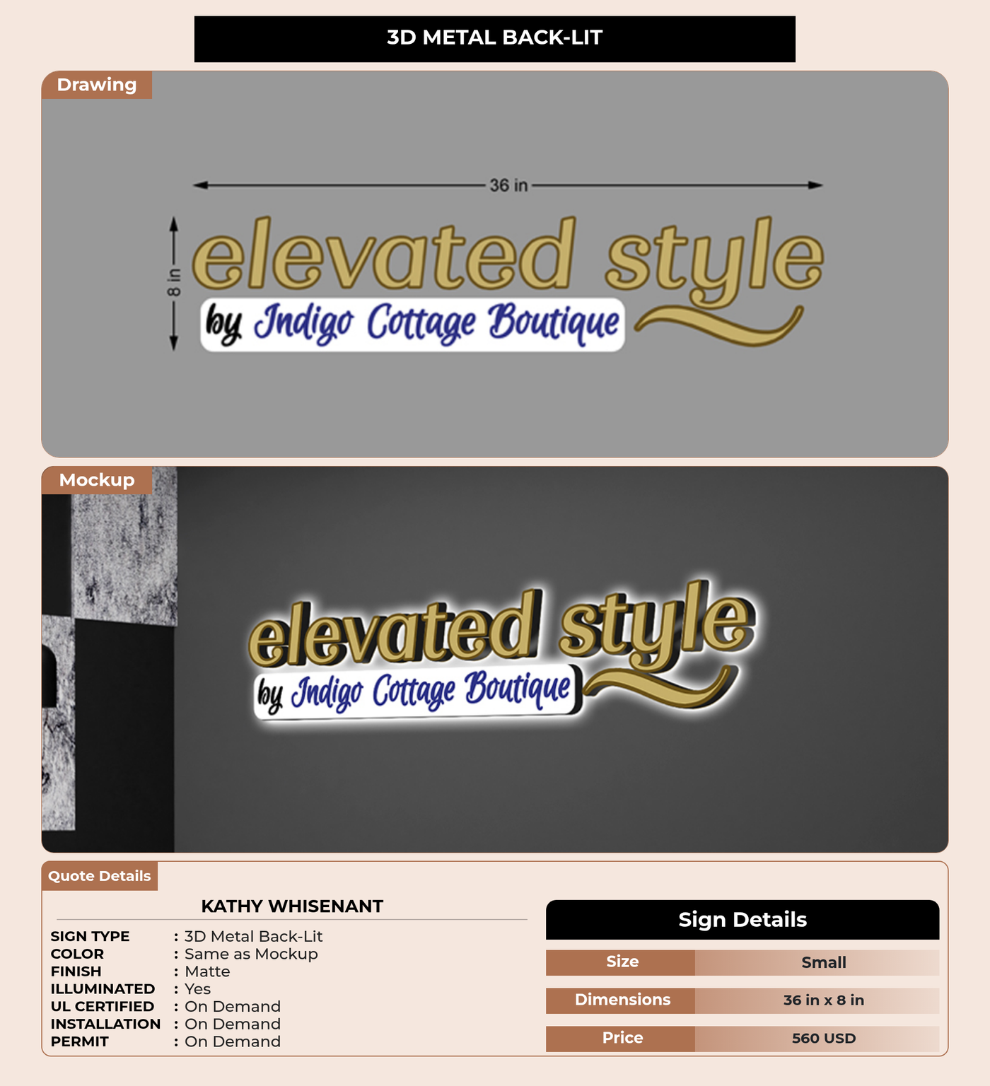 CUSTOM MOCKUP SIGN FOR Kathy Whisenant