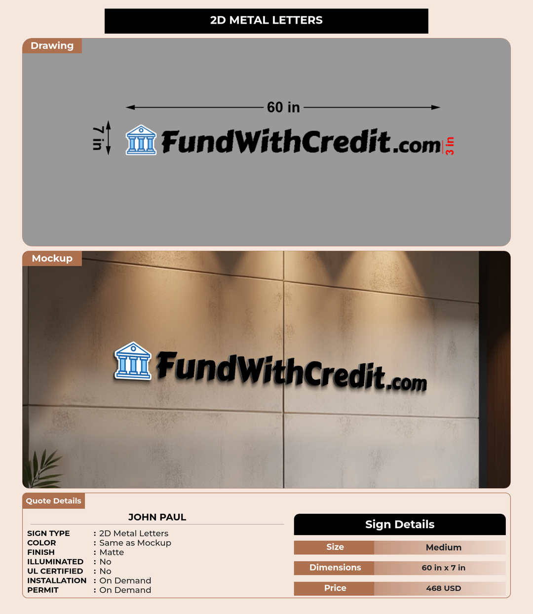 CUSTOM MOCKUP SIGN FOR John Paul