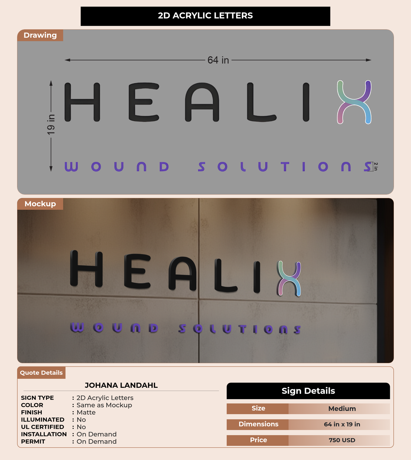 CUSTOM MOCKUP SIGN FOR Johana Landahl