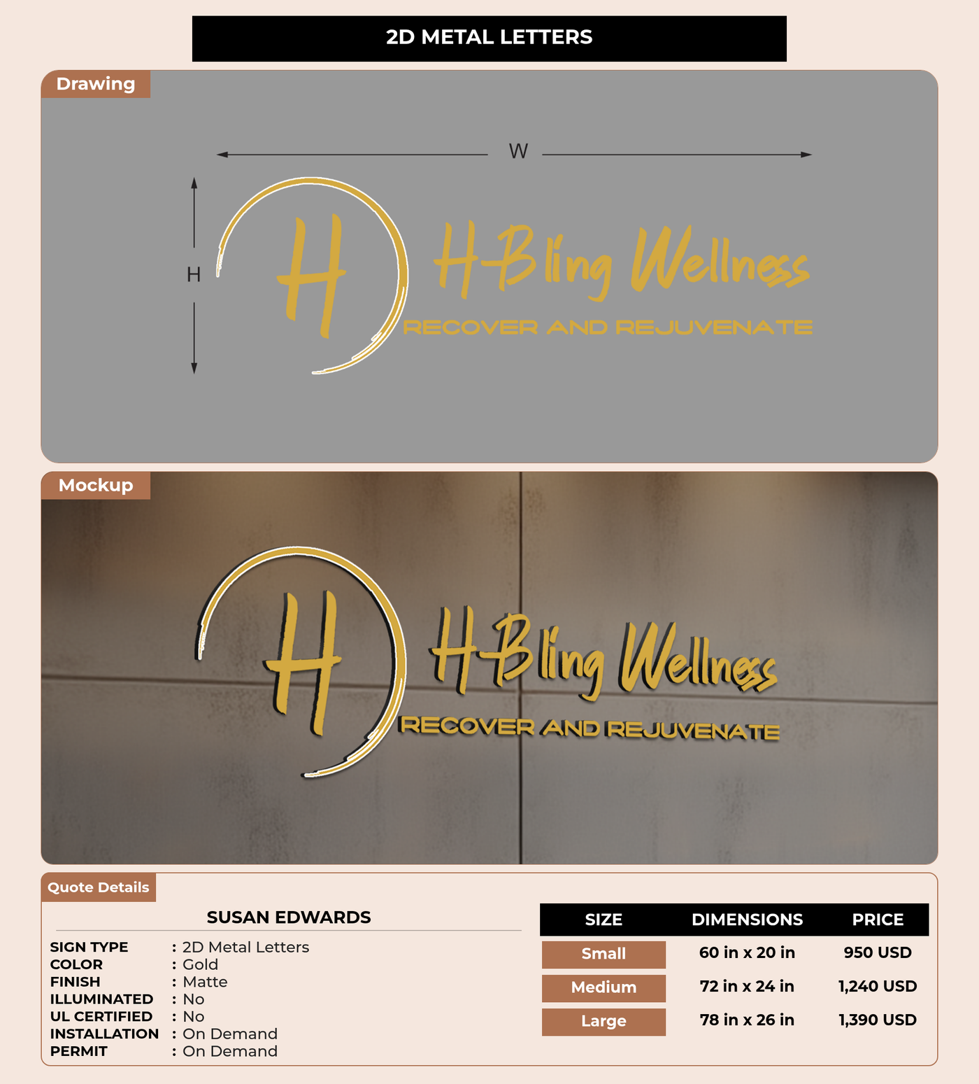 CUSTOM MOCKUP SIGN FOR Susan Edwards