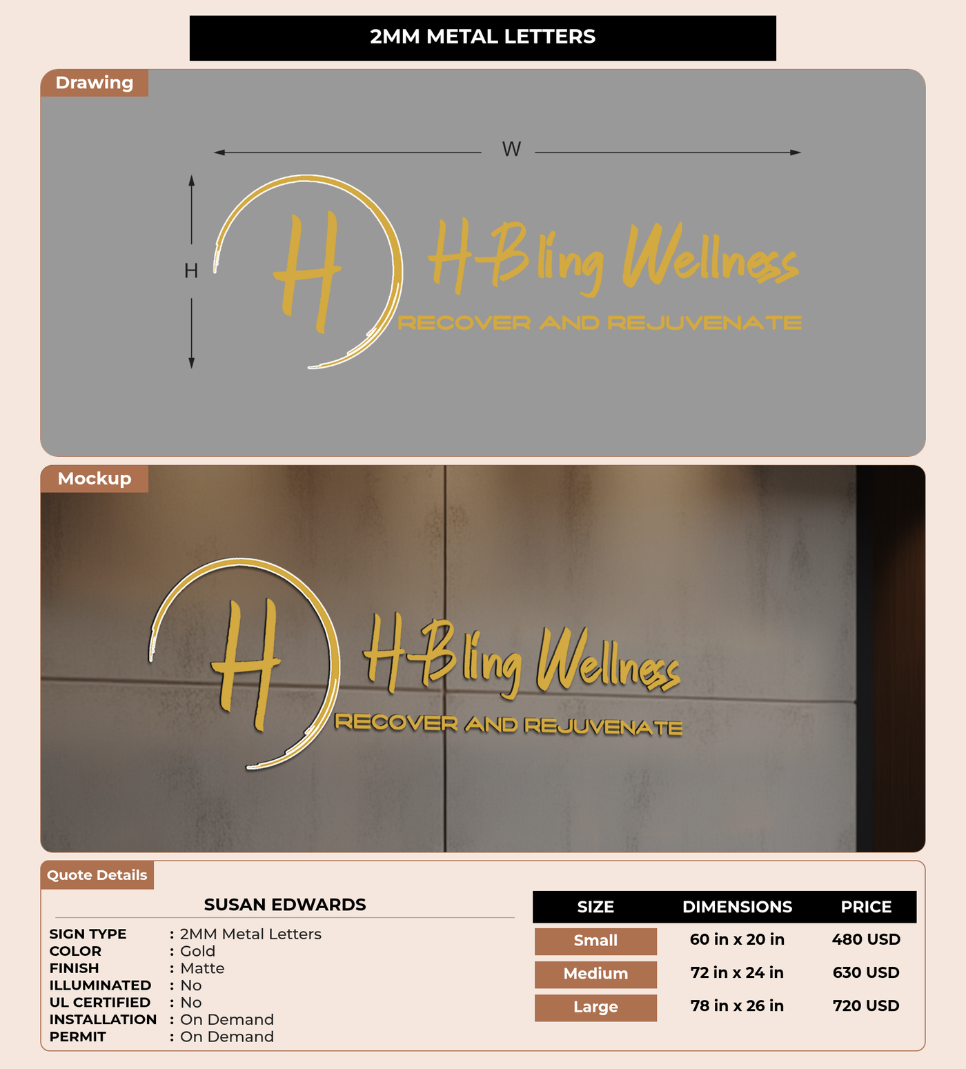 CUSTOM MOCKUP SIGN FOR Susan Edwards
