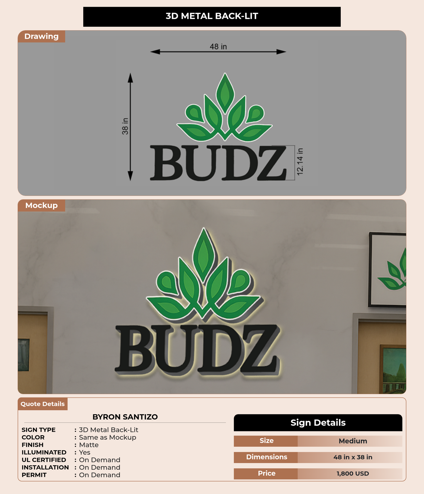 CUSTOM MOCKUP SIGN FOR byron santizo