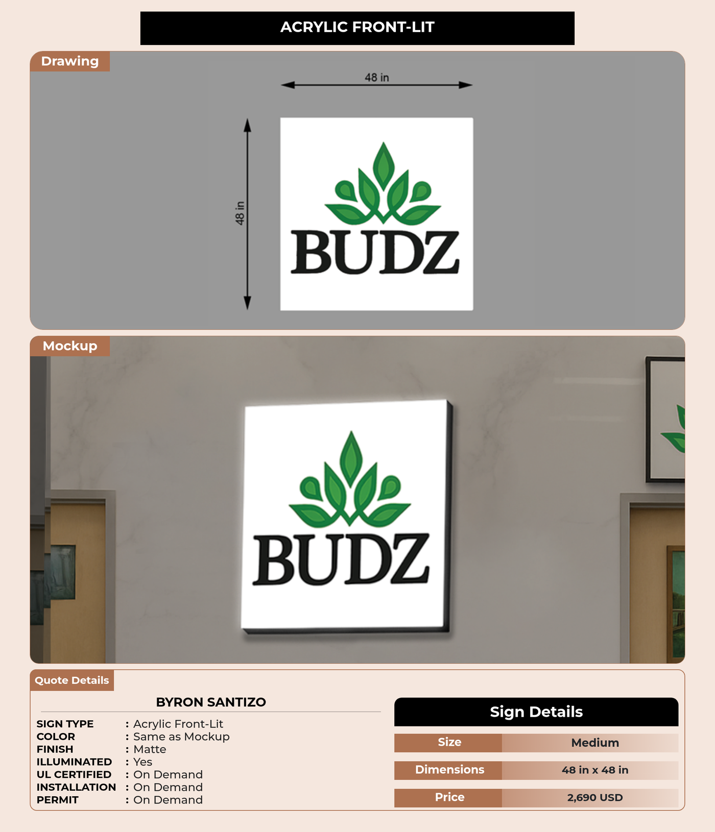 CUSTOM MOCKUP SIGN FOR byron santizo