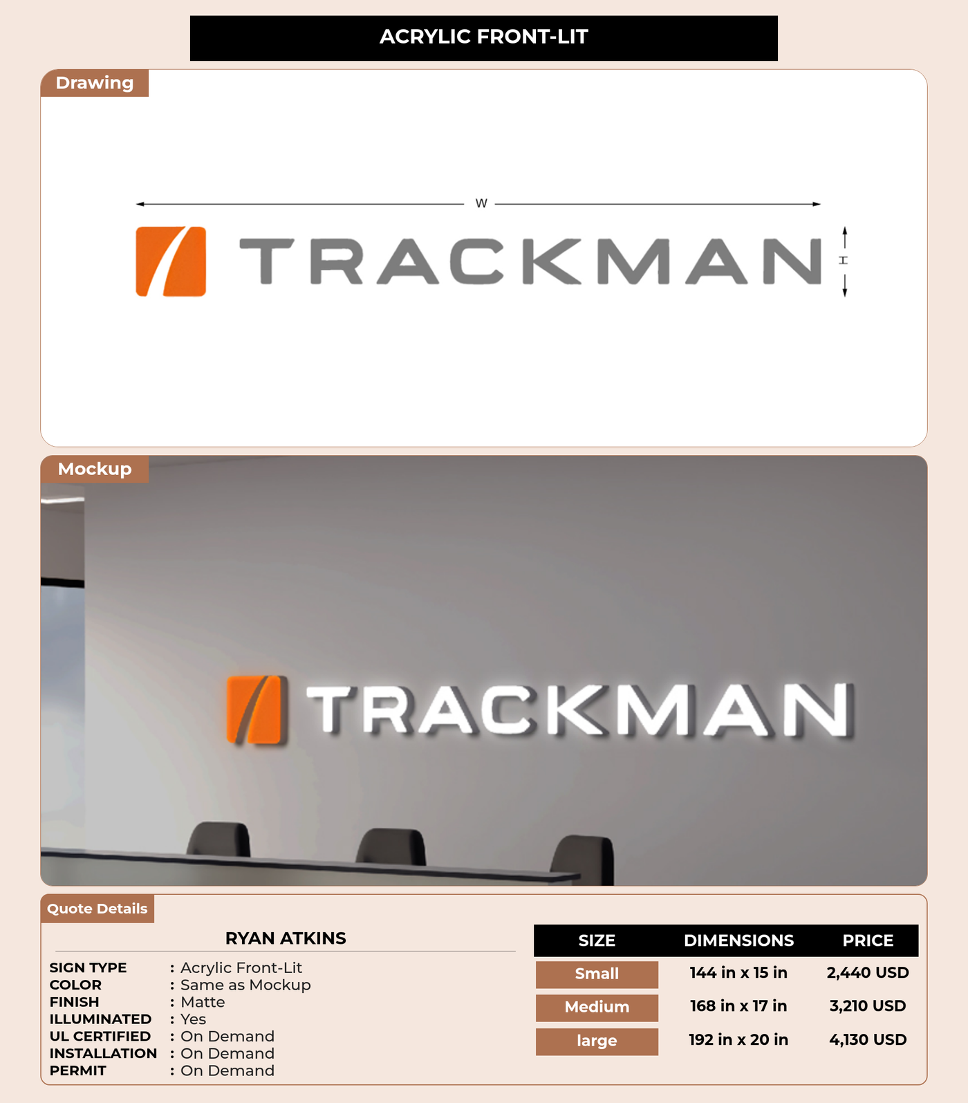CUSTOM MOCKUP SIGN FOR Ryan Atkins