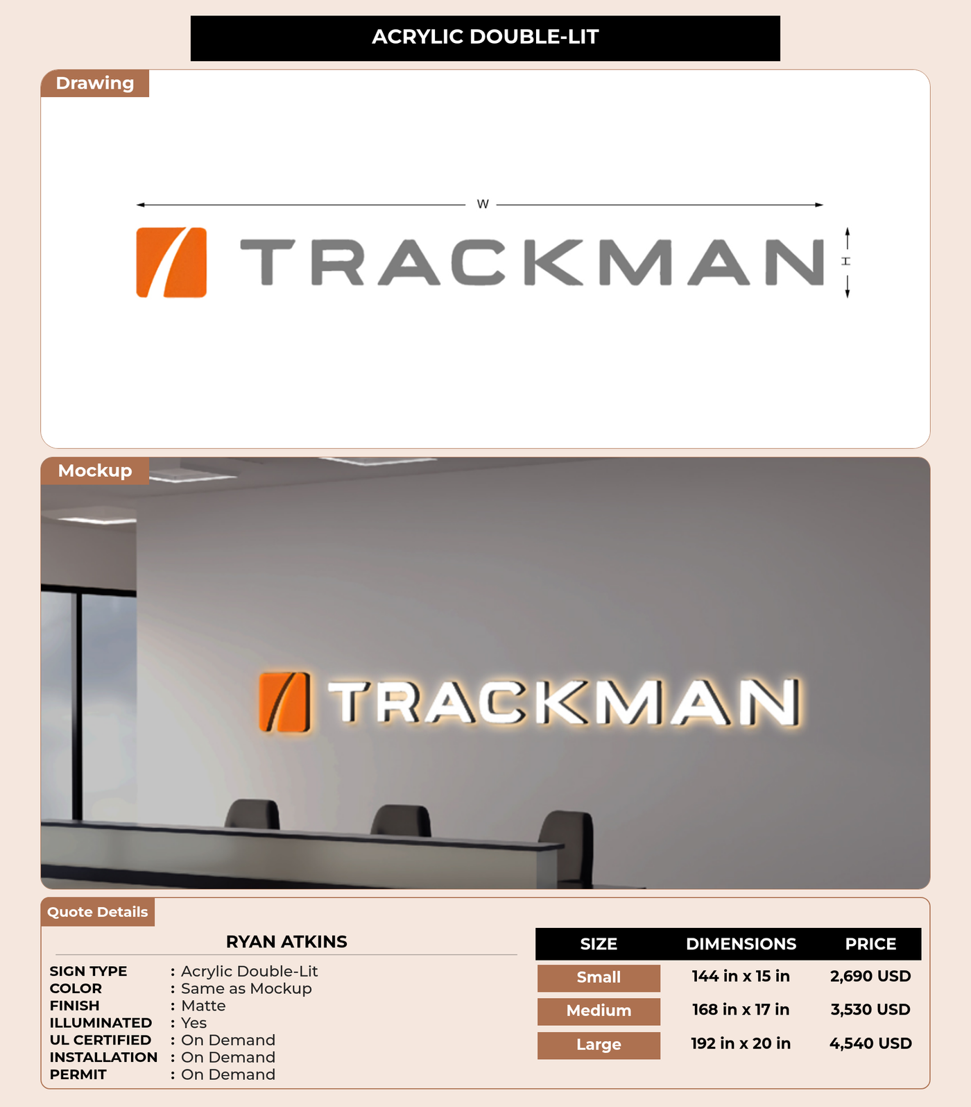 CUSTOM MOCKUP SIGN FOR Ryan Atkins