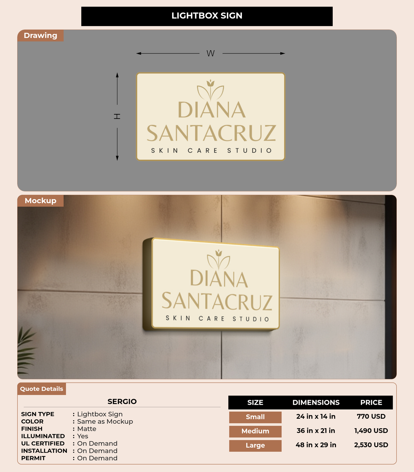 CUSTOM MOCKUP SIGN FOR Sergio