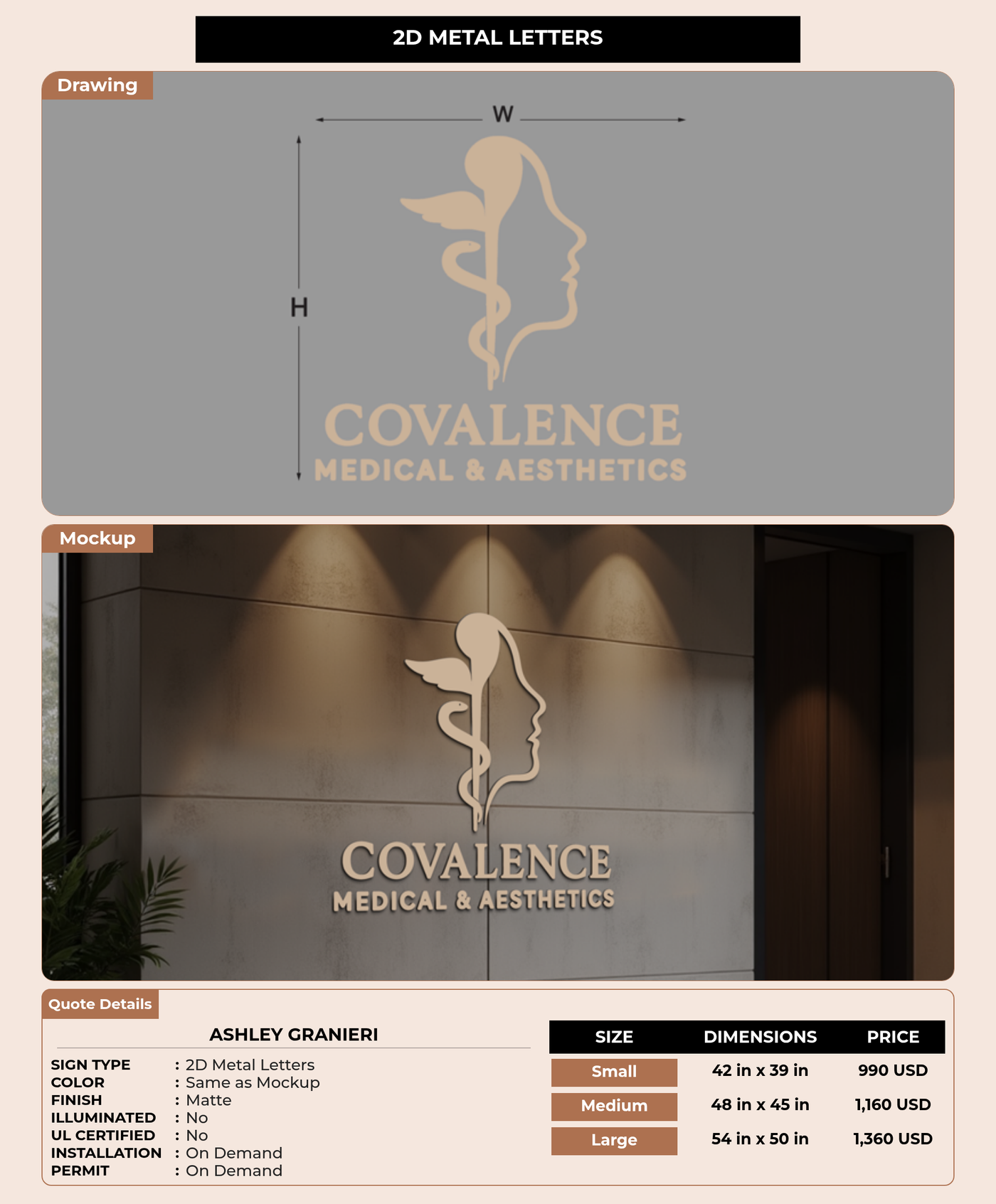 CUSTOM MOCKUP SIGN FOR Ashley granieri