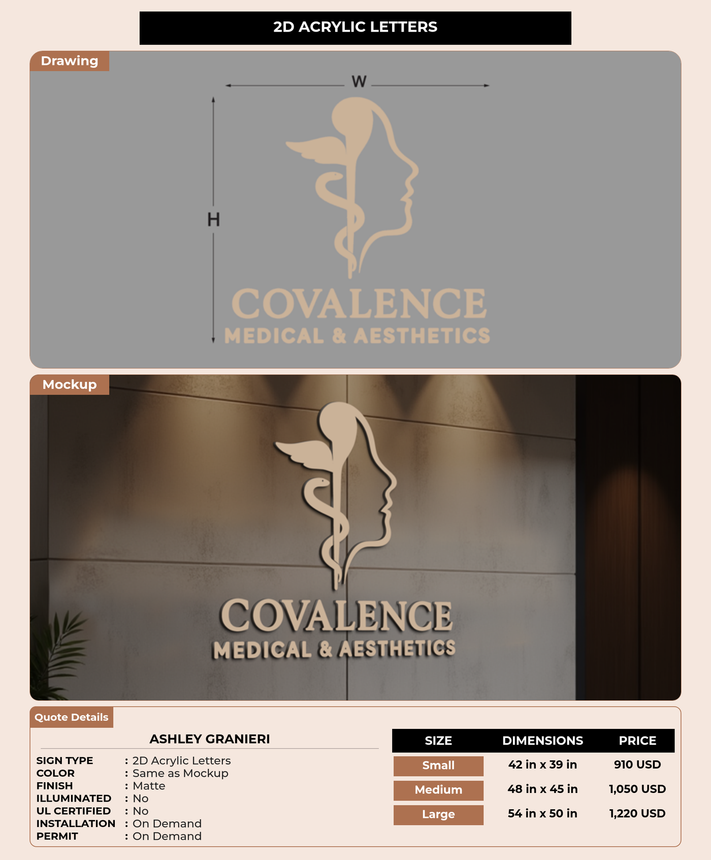 CUSTOM MOCKUP SIGN FOR Ashley granieri