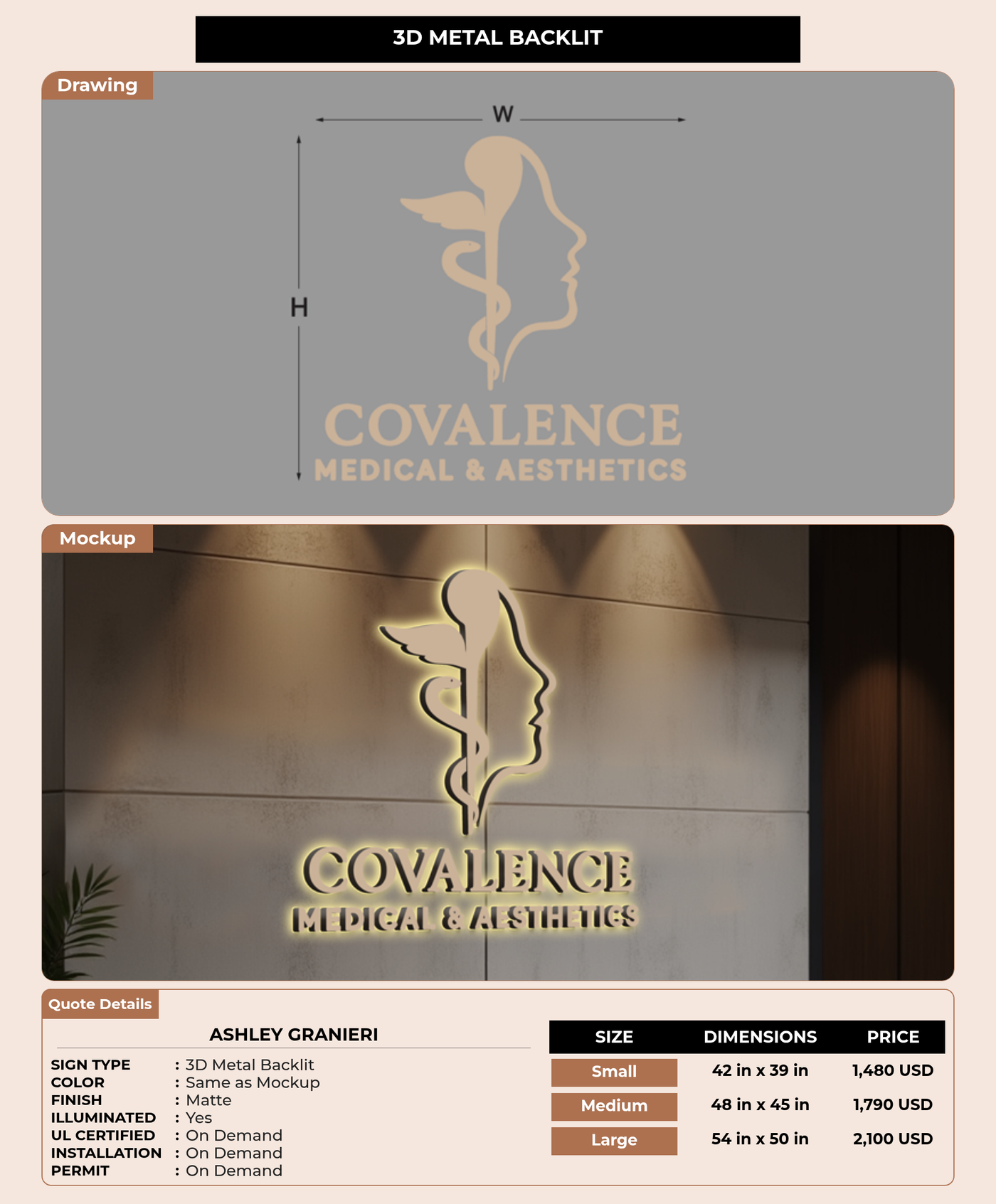 CUSTOM MOCKUP SIGN FOR Ashley granieri