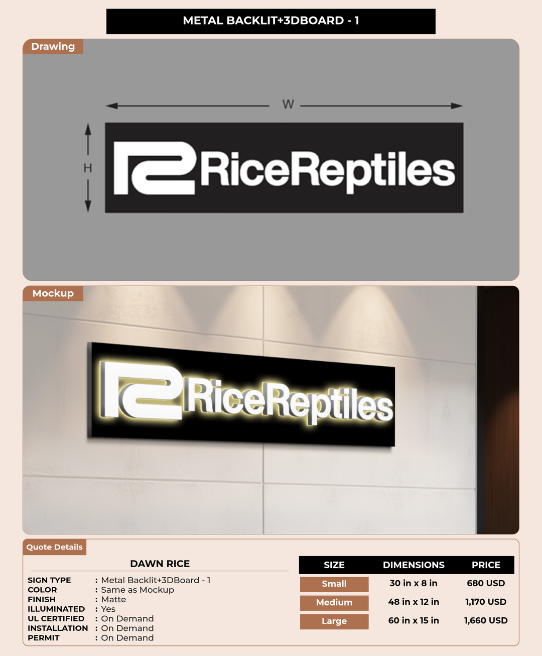50% DEPOSIT LINK FOR Dawn Rice
