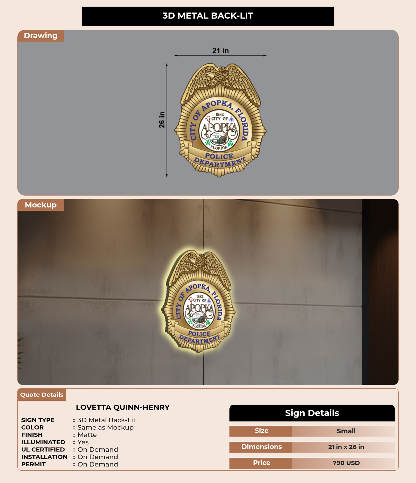 CUSTOM MOCKUP SIGN FOR Lovetta Quinn-Henry