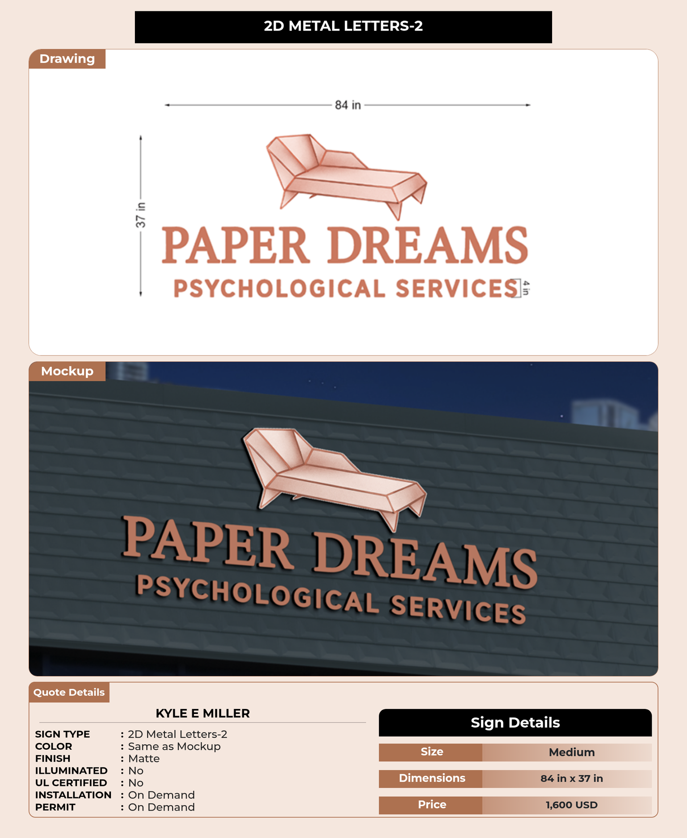 CUSTOM MOCKUP SIGN FOR KYLE E MILLER