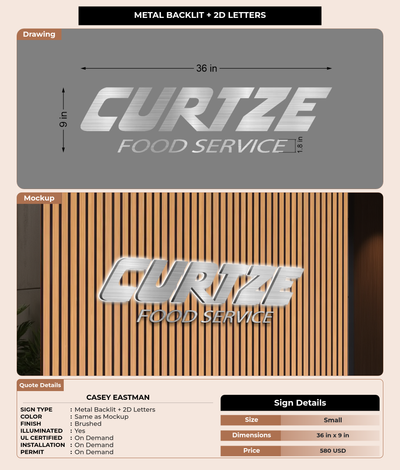 CUSTOM MOCKUP SIGN FOR Casey Eastman