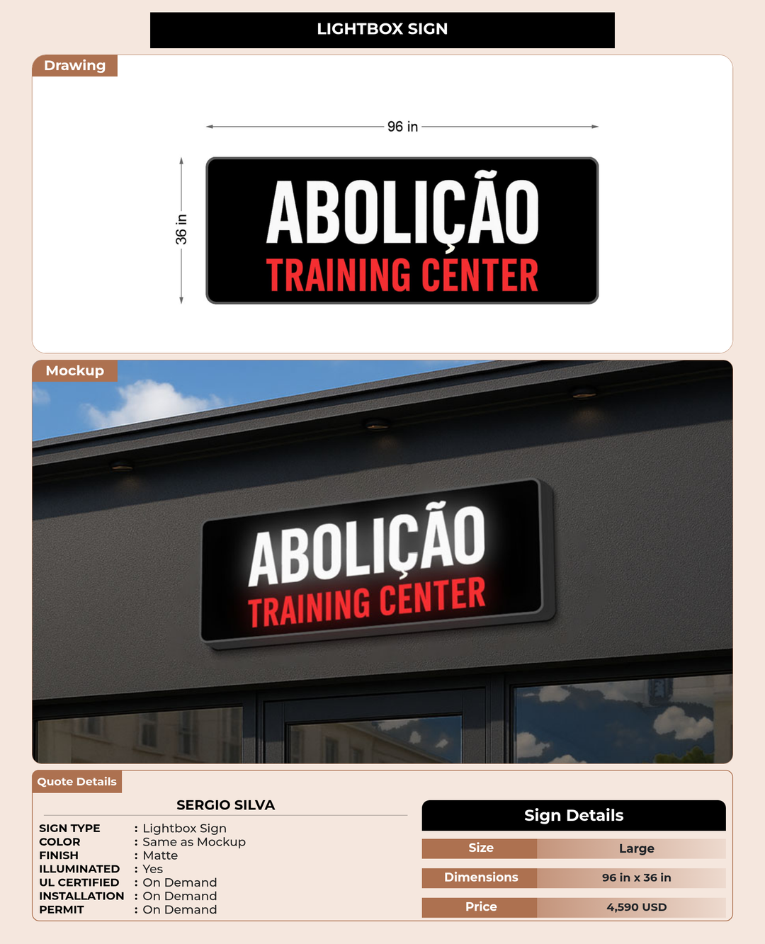 CUSTOM MOCKUP SIGN FOR Sergio Silva